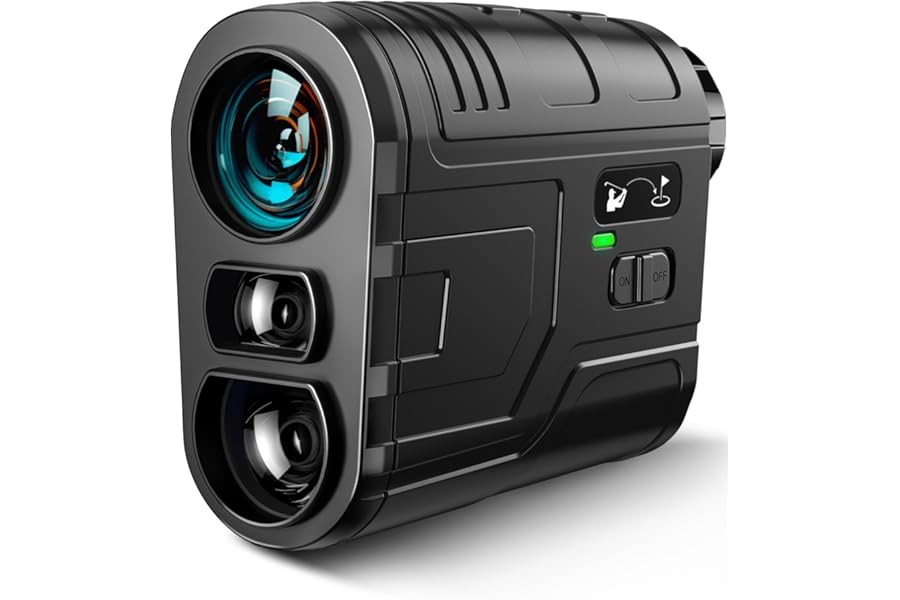 GLXY Golf Range Finder with Slope Switch, Flag Pole Locking, Vibration reminder, 1200 Yards Rechargeble golf rangefinder for golfer, 7X Magnification,Scan Measurement function