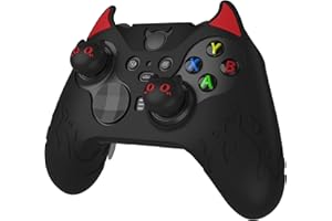 PlayVital Cute Dämon Silikonhülle für Xbox Elite Wireless Controller Series 2, Anti-Rutsche Schutzhülle Case Cover Zubehör für Xbox Elite Series 2 Core mit Daumengriffkappen-Schwarz