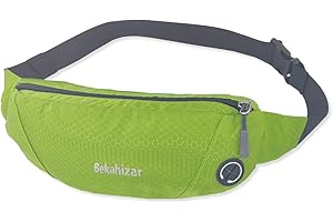 Bekahizar Travel Hidden Money Belt for Money Cards Passports Smart Phone Waist BumBag for Men Women (Olive Green)