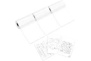 FADERR 3 Rolls White Thermal Printer Paper, Self-Adhesive Thermal Printer Paper for Phomemo T02/M02X/M02L Pocket Printer, Thermal Printer Sticker Roll for Notes, Photos, 10 Years, 53mm x 3.5m