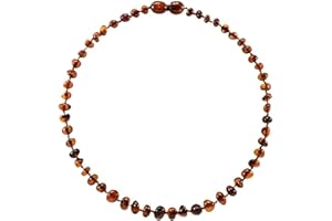 IRRÉVERSIBLE BIJOUX - Collier d'Ambre des Baltiques - Cognac - Longueur 32cm - Fermoir Pop-Up Sécurisé - Nœuds de Maintien - Poli & Certifié - Sans Métal - Conception Française - Sac Cadeau Inclus