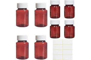 YTPAFK Pill Bottle, 8pcs Medication Pots with Labels, 50ml and 80ml Plastic Bottles, Ideal for Home and Travel Storage of Herbs, Spices, and Small Items