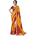 SIRIL Women's Bandhani Printed Chiffon Saree with Blouse