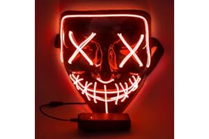 WUJUN Glühende Halloween Maske Lustige Grimasse Cosplay Party Karneval LED Beleuchtung Halloween Masken Draht Licht Dekoration