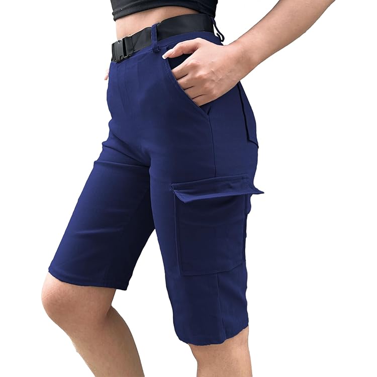 Short Sport Femme Taille Haute Avec Poches - Effet Push-up Scrunch Bum - Pour Running, Fitness, Gym - Élastique Confortable