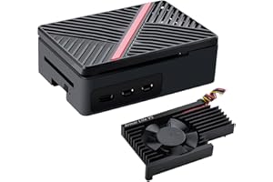 ‎GEEEKPI GeeekPi Raspberry Pi 5 Obudowa ABS z PWM Lüfter, 3510 Ultra-Cichy Wentylator do Pi 5 4 GB/8 GB (Czarny)