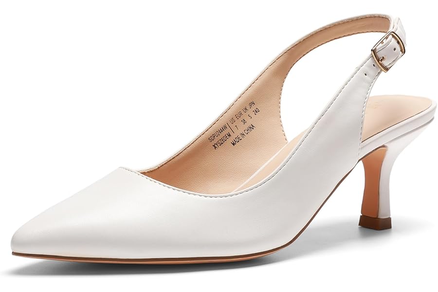 DREAM PAIRS Women's Classic Cat Heel Pumps PU Strap with Comfortable Insole for Wedding Party