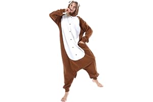 ULEEMARK Animaux de Pyjama Cosplay Halloween Onesies Deguisement Carnaval Costumes Grenouillères Combinaisons de Nuit