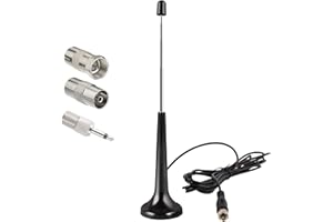 GUUFOO DAB FM Radio Antenne Stabantenne UKW Zimmerantenne Radio Rod Teleskopantenne mit Magnetfuß und 3 m Verlängerungskabel, für Stereo Radioempfang