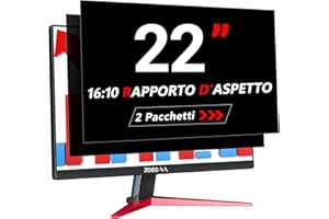 ZOEGAA Confezione da 2 Pellicole Privacy Monitor 22 Pollici per Computer 16:10 - Filtro Privacy Antiriflesso con Protezione Luce Blu per PC, Rimovibile a Doppia Faccia, Protezione Dati a 180°