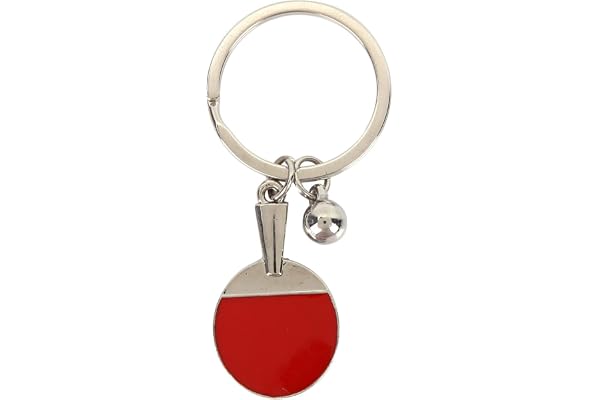 Porte-clés Mini Tennis de Table, Raquette et Balle de Pong, Accessoire Sport en Métal, d'anniversaire