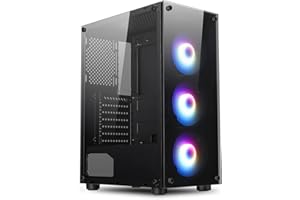 IONZ GAMER EDITION PC Computer Case M/ATX with Tempered Glass Side Panel with 3 Front ARGB fans (TEMPERED GLASS)