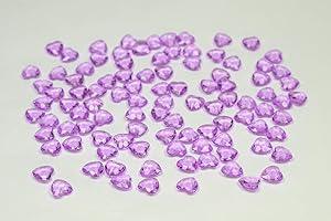 Creativery Lot de 100 pierres décoratives en PVC et acrylique en forme de cœur de 1,2 cm, Résine acrylique Plastique, lila / purpur 465