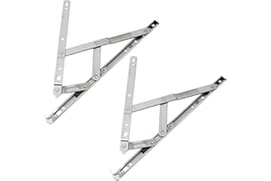 ZEACCT 2 Piezas Bisagra para Ventana con Doble Acristalamiento, Kit de Bisagras Universales, Bisagras de Fricción para Ventana de Acero Inoxidable, 12 Pulgadas de Acero Inoxidable Sin Manos