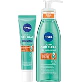 NIVEA Derma Skin Clear Anti Acne Facial Cleansing Gel 150ml and Night Purifying Cream 40ml, Nisaniamide, Salicylic Acid, BHA