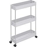 Carrello Di Stoccaggio A 3 Livelli - Largo 10 Cm, Con Ruote, Per Spazi Stretti In Cucina, Bagno O Lavanderia