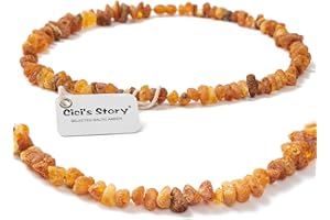 CICI'S STORY Collare ambrato per cani e gatti - Ambra grezza del Mar Baltico certificata di qualità premium - 50cm