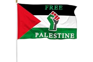 Ainid Bandiera della Palestina, bandiera della Palestina libera, 90 x 150 cm, con 2 occhielli in ottone, poliestere di alta qualità (bandiera della Palestina libera)