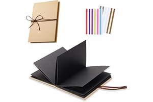 xiaoxiaozhijia Album Scrapbooking,30 Pagine Album Fotografico Fai da Te,A4 Libro Foto Personalizzabile per i Propri Cari,Amici e Persone Care (Nero-21.5x15cm)