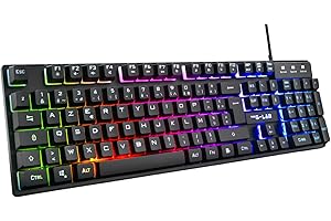 The G-Lab Keyz Caesium - Clavier Gamer AZERTY Filaire USB - Clavier Gaming Rétro-Éclairage RGB LED, Sensation mécanique, 19 Touches Anti-ghosting, Durable - PC PS4/PS5 Xbox - New