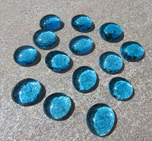 Seedeco® Glasnuggets Glassteine 30 Stück ca.17-22mm Hellblau "Top Qualität"