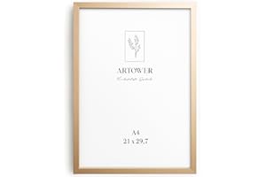 Artower® Ramka na zdjęcia do formatu DIN A4, 21 x 30 cm, naturalne jasne, drewno, cienka ramka na plakat, duża ramka na plakat w stylu vintage, naturalne drewno, 21 x 29,7 cm, drewniana ramka na