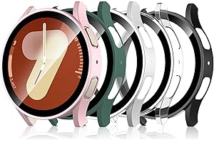 Simpeak 5-Pack Screen Protector Case Compatible with Samsung Galaxy Watch 7 40mm 2024, HD Clear, Full Protection Bumper Case Cover Compatible with Galaxy Watch 7 40mm,Black,Clear,Rose Gold,Green,Gold