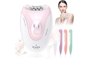 BUBBACARE Epilateur Electrique Femme, Electrique Epilateur Femme Sans Fil Épilateur pour Visage des Femme, Épilateur Électrique pour Visage Bikini Jambes Bras Epilation Avec Lumière LED Epilateur Dépilatoire