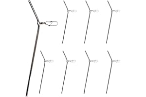 HoaaiGo 8 STK Fishing Metall Anti-Tangle Boom Sleeves Set, 9cm, Präzises Grundangeln und Feedern Zubehör mit Wirbeln