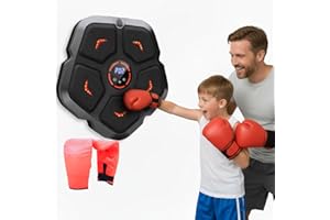 DEMPOWER Upgraded Music Boxing Machine UK with Boxing Gloves Fun Gift for Adults and Kids, 9 Level Light Up Interactive Exercise Punching Machine with Bluetooth Speaker