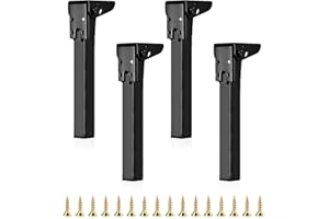 JOLIGAEA 4 Piedi da Tavolo pieghevoli, 70cm Gambe Mobili Pieghevoli, Gambe a Scomparsa Neri in Metallo, Gambe di Supporto per Mobili