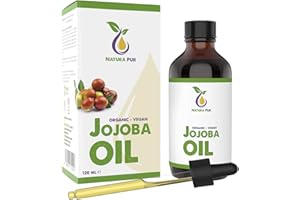 Jojoba Oil Organic 120ml - 100% Cold Pressed Vegan - Organic Jojoba Oil for Face, Anti-Wrinkle, Body Hair, Skin, Hands, Nails