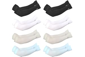 DKINY 8 Pares Protección de Brazo de Manga Manga de brazo de protección solar Las mangas de enfriamiento Anti-UV nylon spandex Grado de protección UV UPF50+ Ciclismo Conducir deportes Hombre Mujer