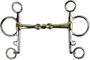 AK RIDING SPORTS LTD AK Pelham with Double Jointed Horse Riding Bit in German Silver AKRS-2631 (5.0", German-Silver)