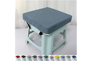 SDNAM Cojín Grueso de 5/8 cm Cojines para Silla de Taburete para Silla de Comedor, Cuadrado para Silla de Comedor, Antideslizante, para el hogar, la Escuela, Taburete(Light Blue,35x35x5cm)