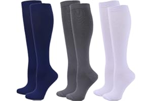 ZINGSO Compression Socks for Women Men, 2/3/4/6 Pairs 20-25mmHg Knee High Socks Compression Stockings for Sport, Athletic, Edema, Diabetic, Varicose Veins, Travel, Pregnancy, Nursing