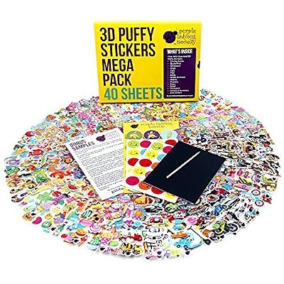 Purple Ladybug Novelty Autocollants pour Enfant, Fille et Garçon de Purple Ladybug Novelty | Lot de 40 Planches Uniques, 950 Stickers | Gommettes Animaux, Lettres, Chiffres, Smiley et Plus | Pack d'Échantillons Inclus