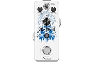 Amuzik Pedal de Efecto Guitarra Vintage Overdrive Pedal Guitarra Electrica 2 Modos Tube Screamer Pedal para ganancia insana True Bypass