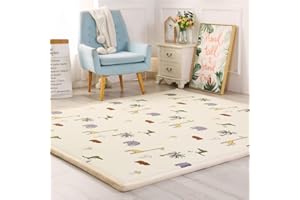 Loartee Tappeti e Scendiletto per Bambini,Tappeto Cameretta,Animali, Stelle Marine, Frutti, Giraffe, Elefanti,