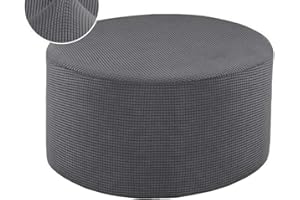 HOOWARM Elástica Funda Otomana Terciopelo Funda De Puff Redonda/Cuadrados Funda Reposapies Polvo Retirable Lavable Funda De Reposapiés Cubierta Taburete Ottoman Cover para Sala (Color : A1, Size : 50-58cm/2
