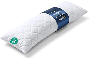 Totsy Baby Sidovkudde 145 x 40 cm - sidokudde polyester komfortkudde, vuxna, vit, för kropp, sömn, rygg, knän, ben