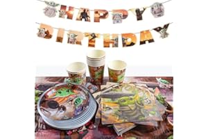 MIUNUO Vaisselle Anniversaire,Vaisselle Anniversaire,Décoration Anniversaire,Vaisselle de Fête Bébé,Nappe Assiette Tasse Serviette Papier pour Anniversaire Enfants Décoration