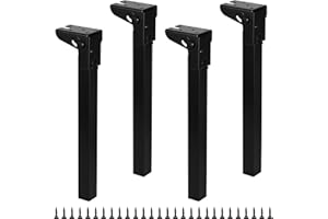 SUPAWAY Set di 4 Piede pieghevole per tavolo Gambe di supporto per mobili Gambe da tavolo pieghevoli in ferro a 90 ° Gambe di ricambio per letti armadi computer portatili mobili per il fai da te, 30cm