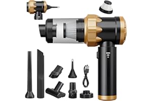 Grixz Aspiradora de mano con batería de 22000 Pa, aspiradora de coche con motor sin escobillas, aspiradora inalámbrica para oficina, cocina, hogar, color negro