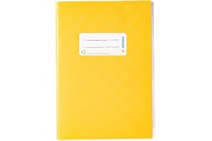 Protège-cahier Herma dimension A5 couvert en plastique - Structure en velours - 1 pièce 5 gedeckt mit Baststruktur, 1 Stück jaune