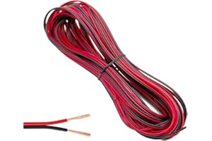 GOIYZTTR 10M 22AWG Fil Electrique Rouge Noir Dual Core Fil de Câbles Fil Parallèle 2 Conducteurs Utilisé Lampes D'éclairage et Electroniques Câblage Interne
