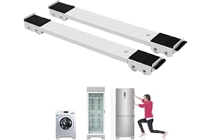 Nnewvante Heavy Duty Furniture Appliances Rollers, Extensible Washing Machine Base Mobile Wheels for Refrigerators, Dryers, Dishwashers and other Heavy Objects, Non-Slip, White