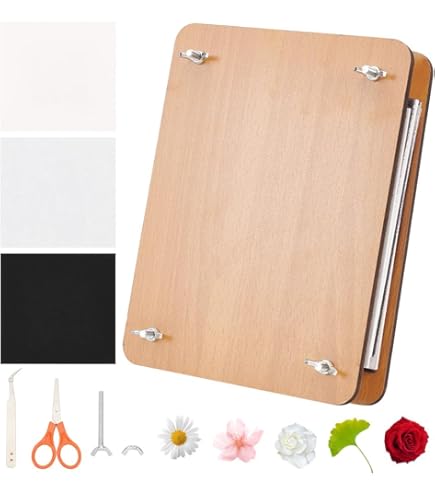 Worown Kit professionale per fiori, Pressa per foglie, Pressa per piante, 6 x 8 pollici 6 strati