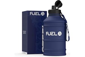 Fuel24 Stainless Steel Jug - 1.3 or 2.2 Litre Water Bottle - Extra Strong, BPA Free, Leak Proof - Large Gym Sports Bottle, 1.3L, 2.2L, Metal Bottle - Colour Options