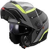 LS2, Casco modular moto STROBE II MONZA negro mat amarillo, M